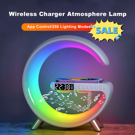 Intelligent Bluetooth Atmosphere Lamp/Clock - W/ Wireless Charging!
